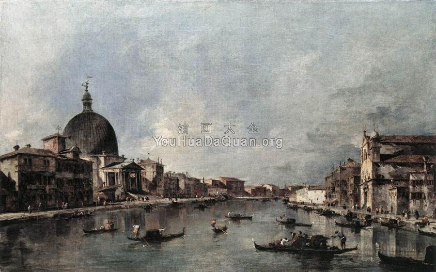 The Grand Canal with San Simeone Piccolo and Santa Lucia - 弗朗西斯科·格拉蒂